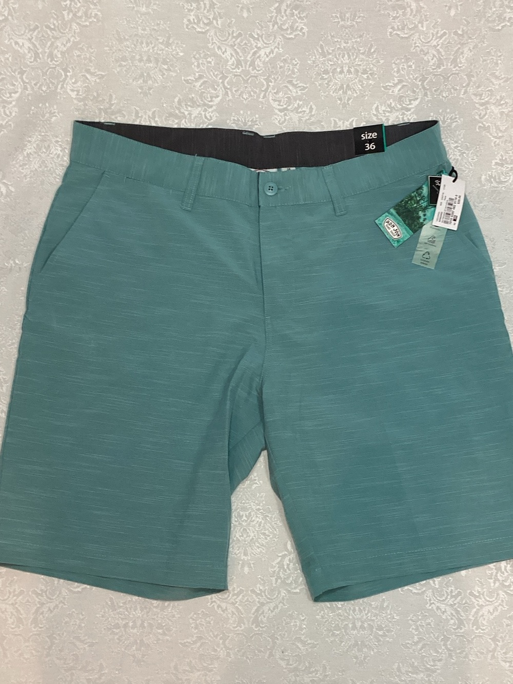 Ron Jon Teal Flat Front Performance Shorts